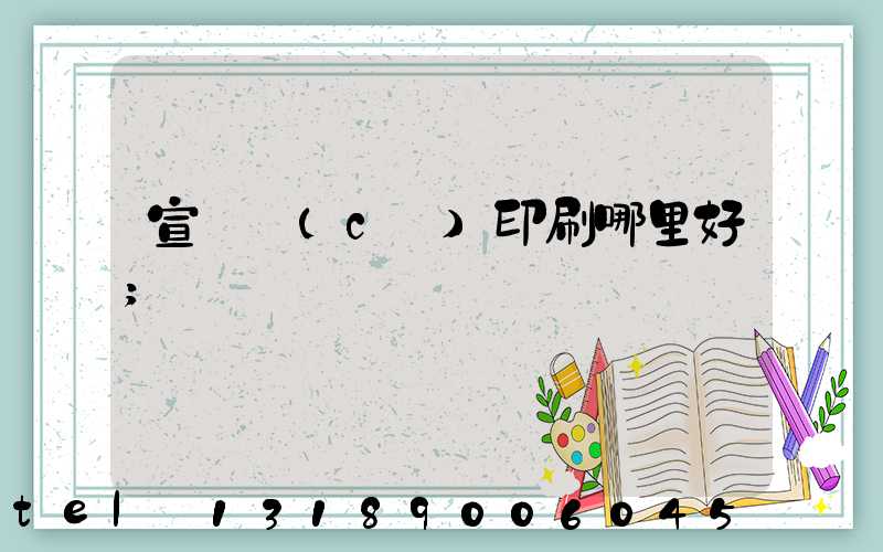 宣傳冊(cè)印刷哪里好