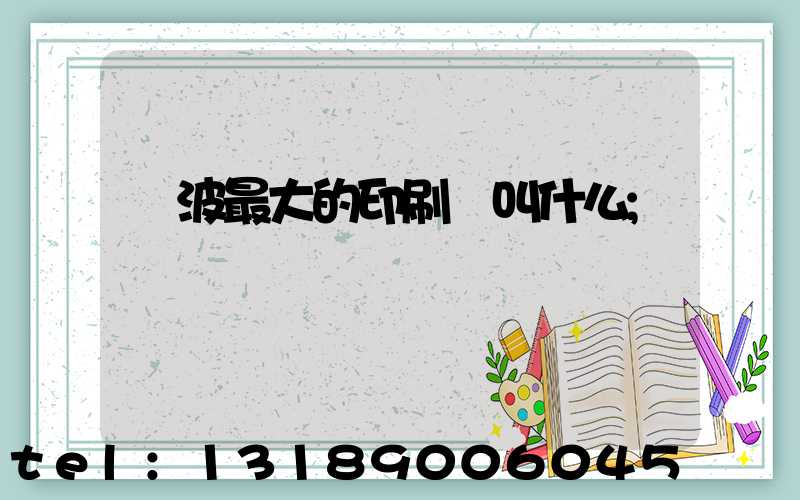 寧波最大的印刷廠叫什么