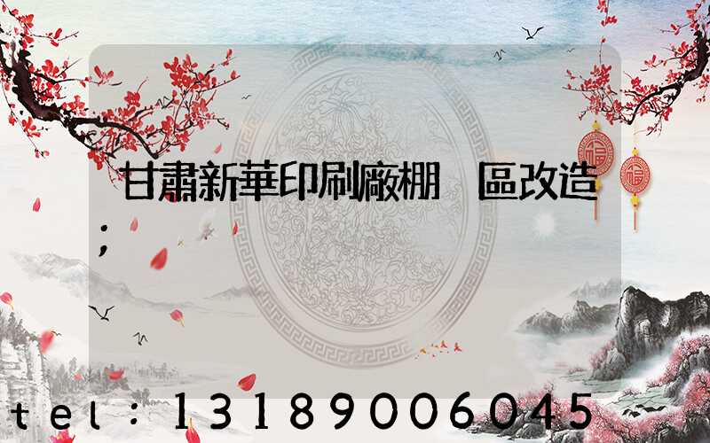 甘肅新華印刷廠棚戶區改造