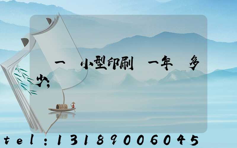 開一個小型印刷廠一年賺多少